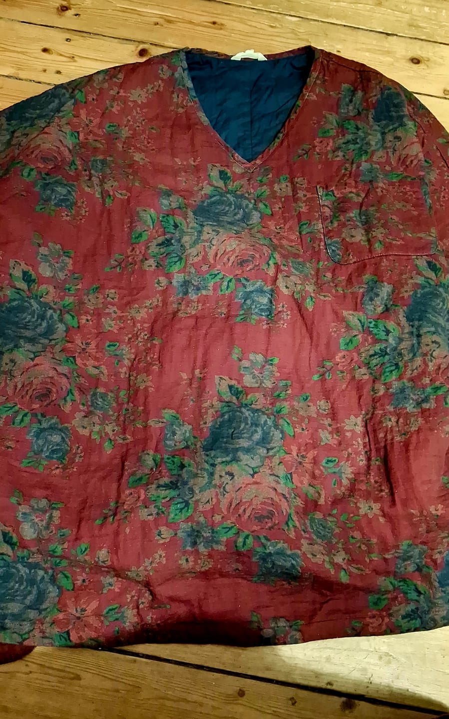 Customer photo review of Plus Size Women Vitage Flower V-Neck Padded Long Coat