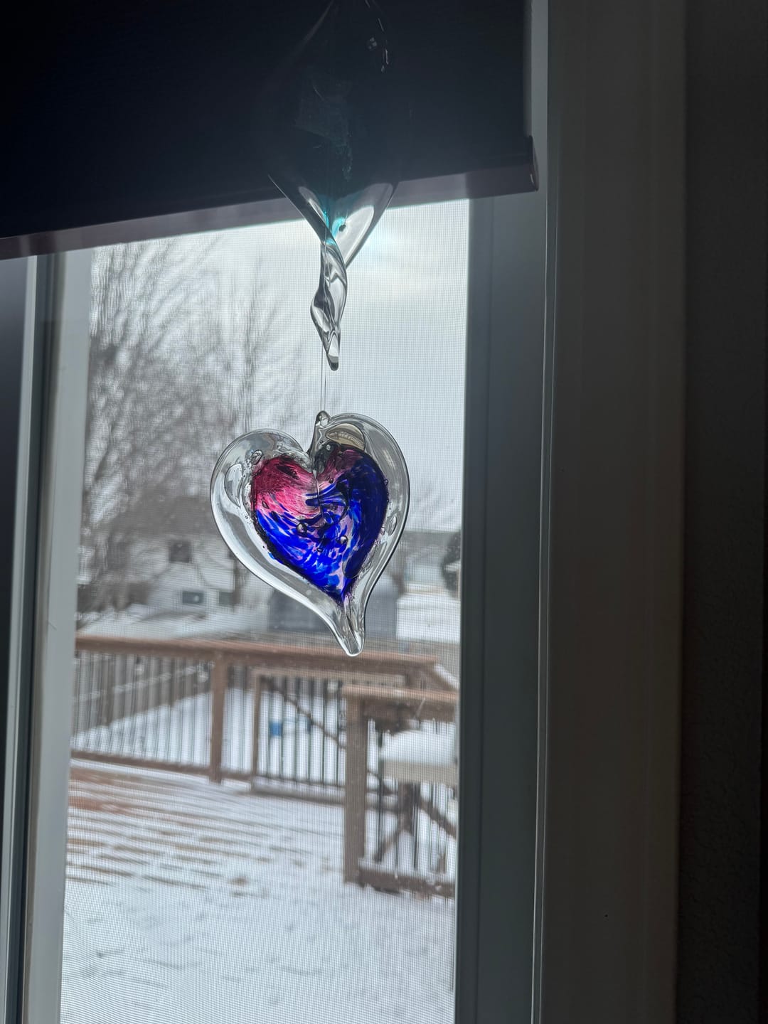Customer photo review of Dichroic Heart Suncatcher with Infused Cremains