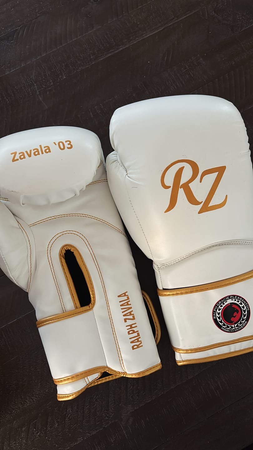 Customer photo review of Custom White PU Leather Boxing Training Gloves C15