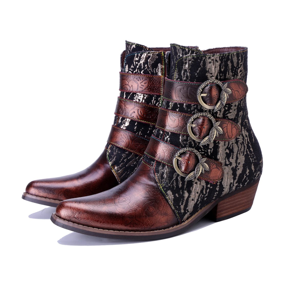 Customer photo review of Three-Strap Rebel Ankle Boots