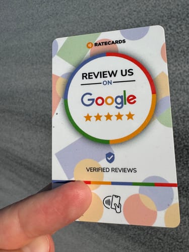 Customer photo review of Google Review Card - RATECARDS™