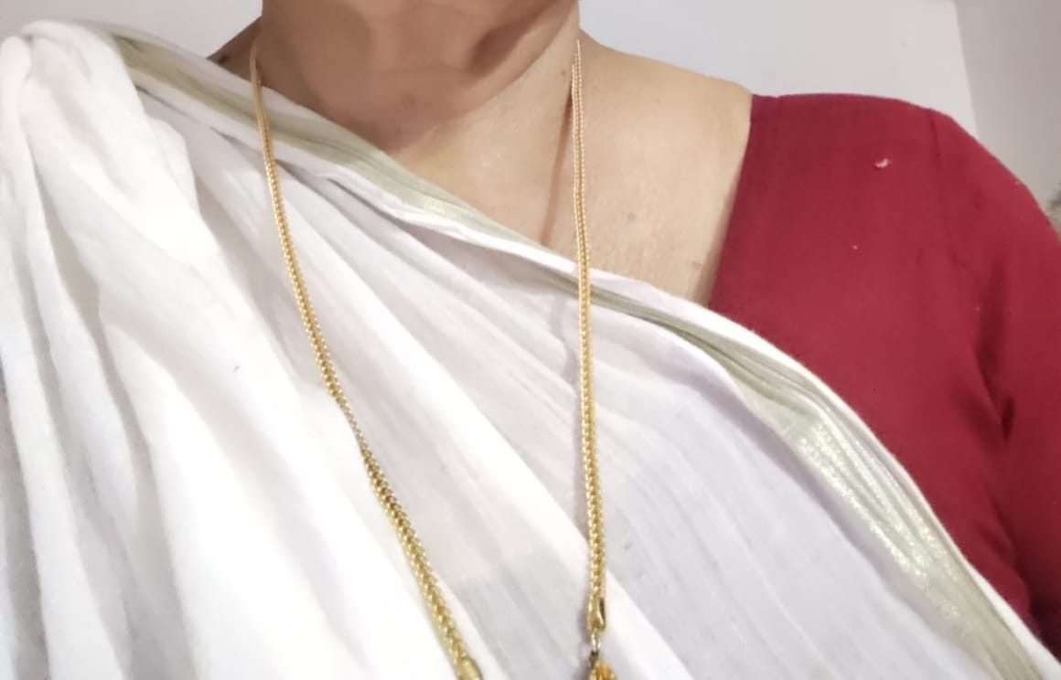Customer photo review of Golden Whispering Weave Chain For Him
