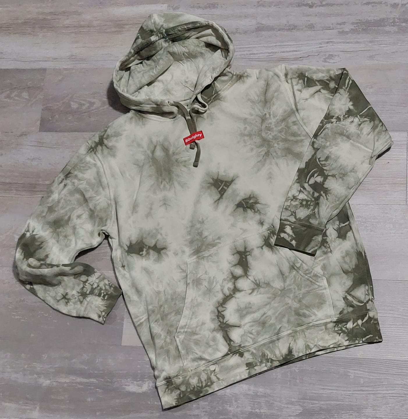 Customer photo review of 80Eighty® Tie Dye Olive Hoodie