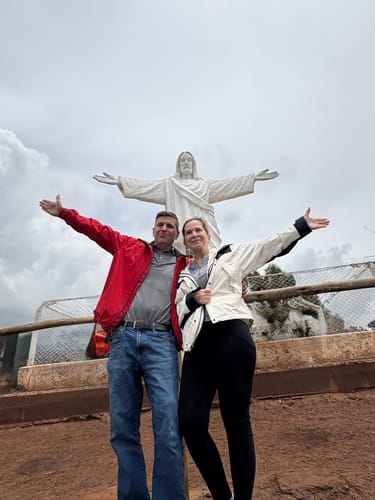 Reviewer wearing the black Piper Pocket Leggings during a trip to Machu Picchu.