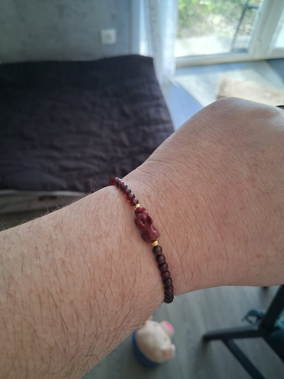 Customer photo review of Bracelet de chance en Grenat Rouge - Pi Xiu