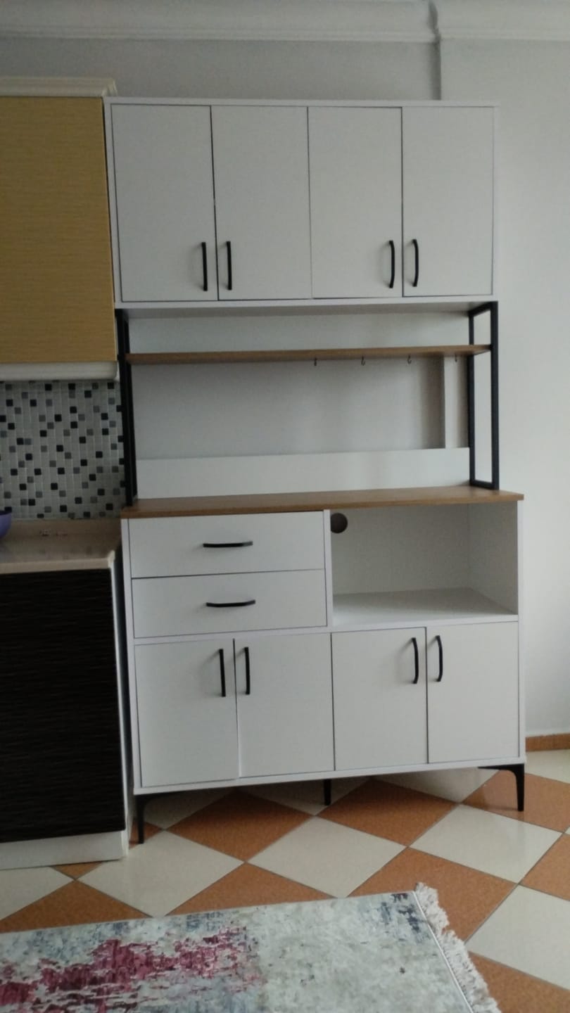Customer photo review of Rani JE209 Çok Amaçlı Dolap 8 Kapaklı 2 Çekmeceli Raflı Kiler Mutfak Dolabı Beyaz - Sepet Ceviz