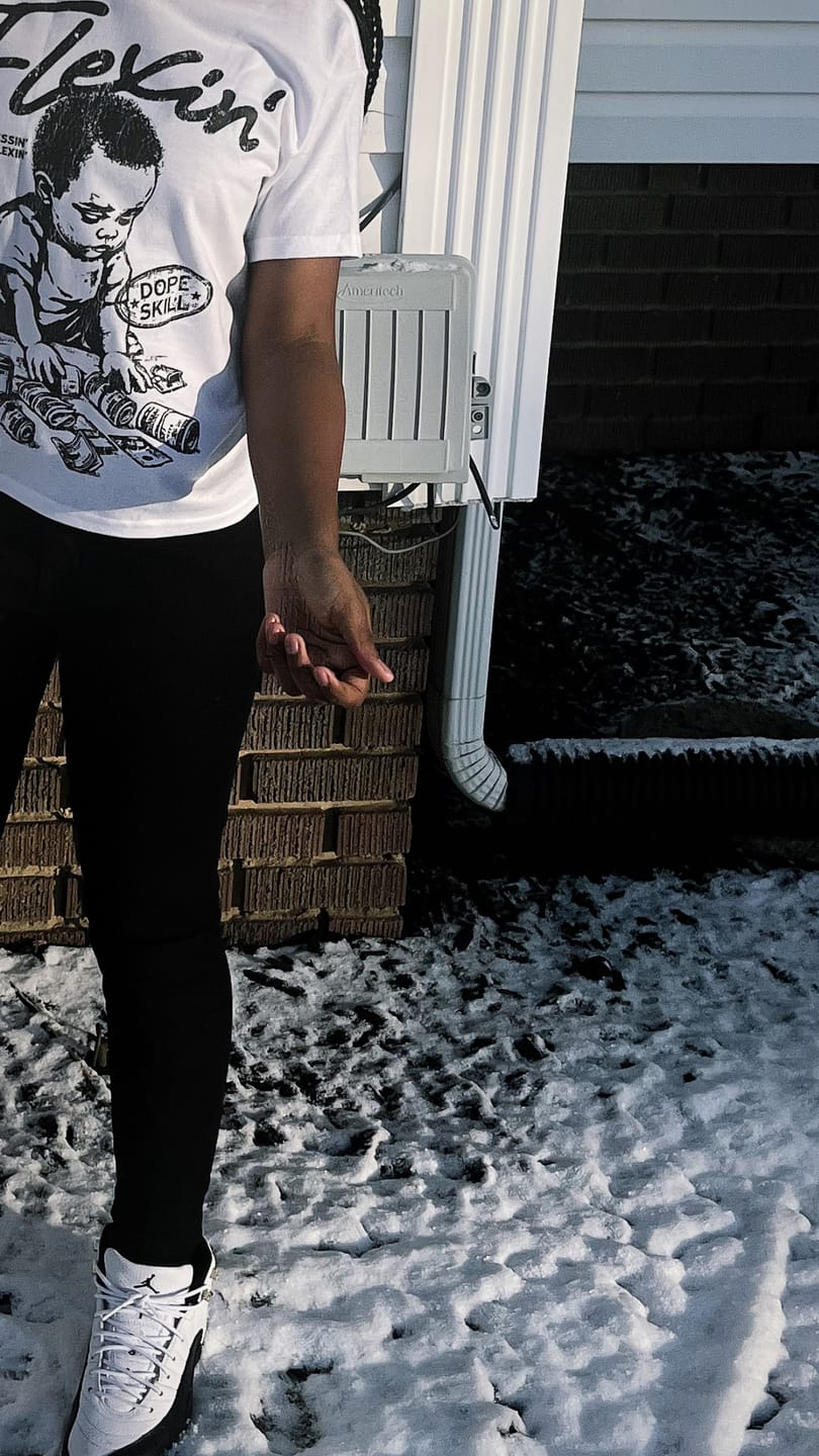Customer photo review of Dunk Panda White Black DopeSkill T-Shirt Flexin' Graphic
