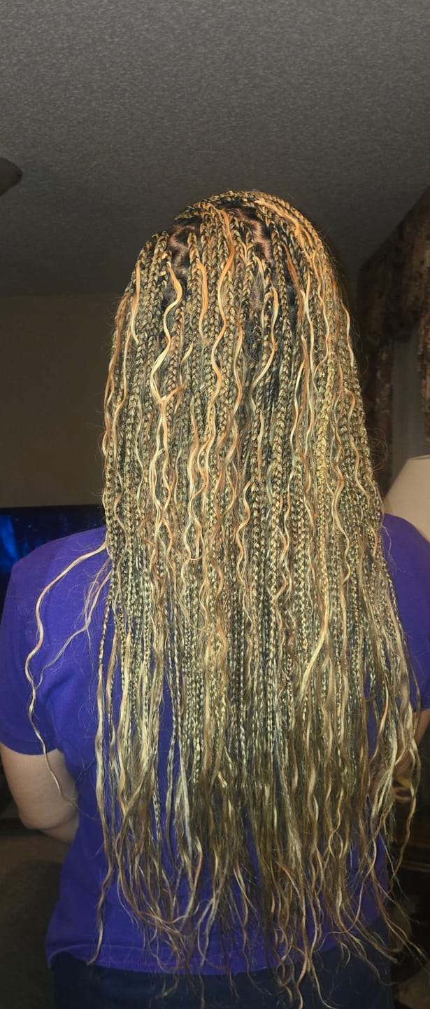 Customer photo review of #27/#30/#613 Mix Color Blend Deep Wave Bulk Human Braiding Hair