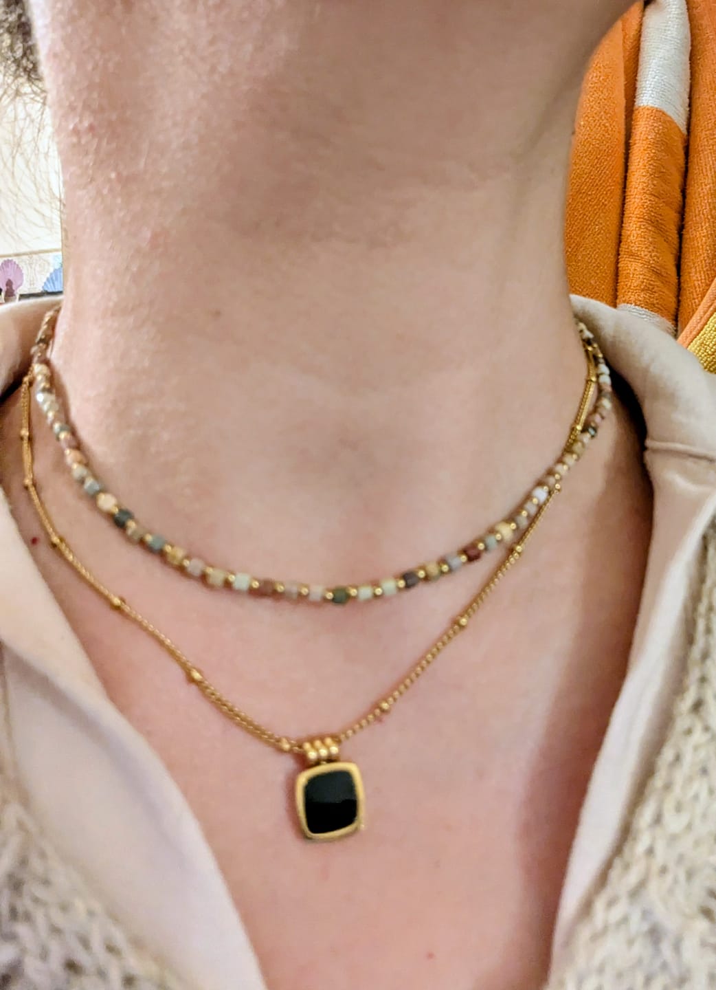 Customer photo review of Alashan Stone Bead Necklace