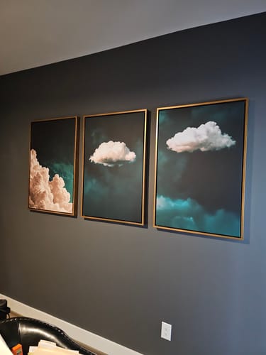Customer photo review of Teal Clouds Set of 3 Prints