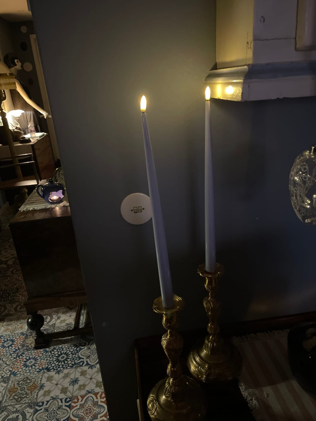 Customer photo review of LED Kertelys med Lak, 2 stk (38 cm) Mørkegrøn