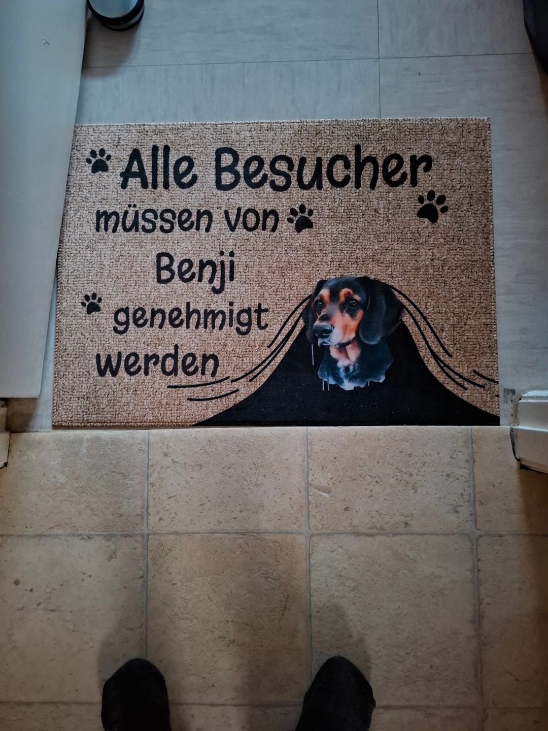 Customer photo review of Besuch genehmigt - Individuelle Fußmatte