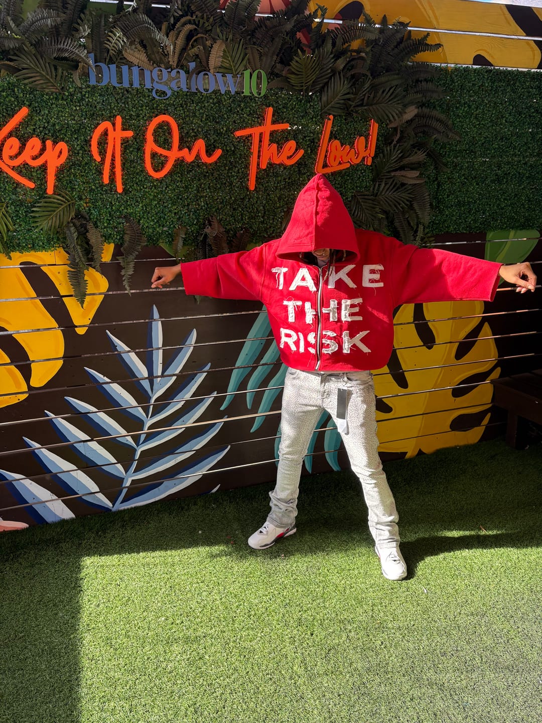 Customer photo review of TAKE THE RISK HOODIE (Red)