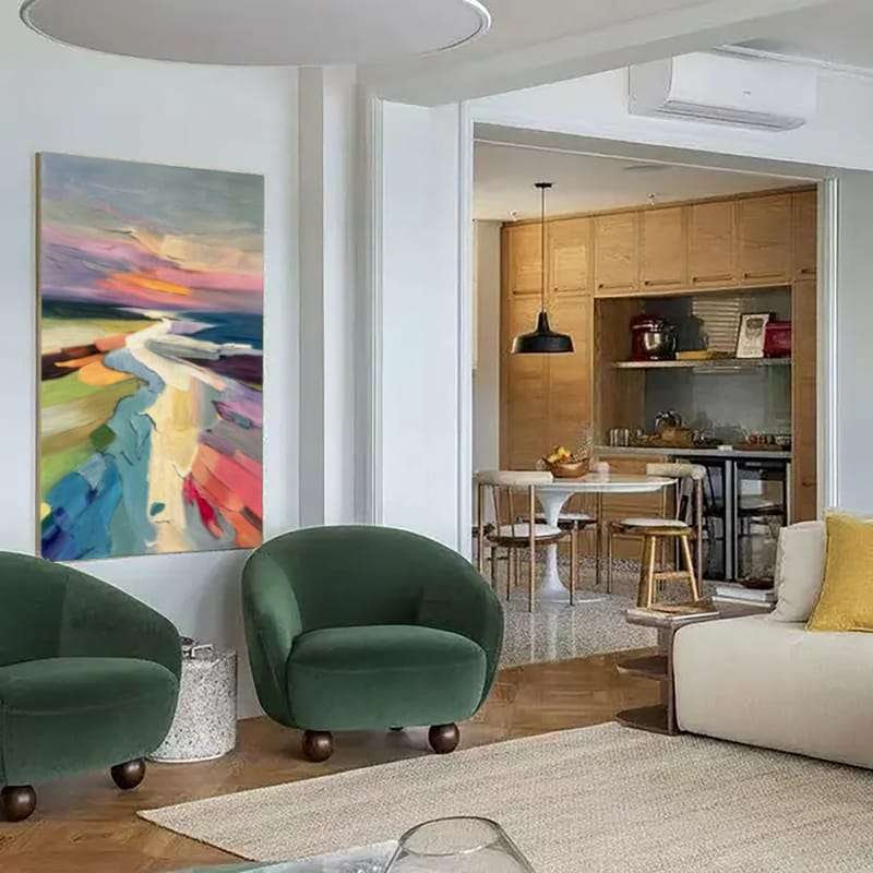 Customer photo review of Colorful Ocean And Sky Abstract Textured Wall Art #OS100