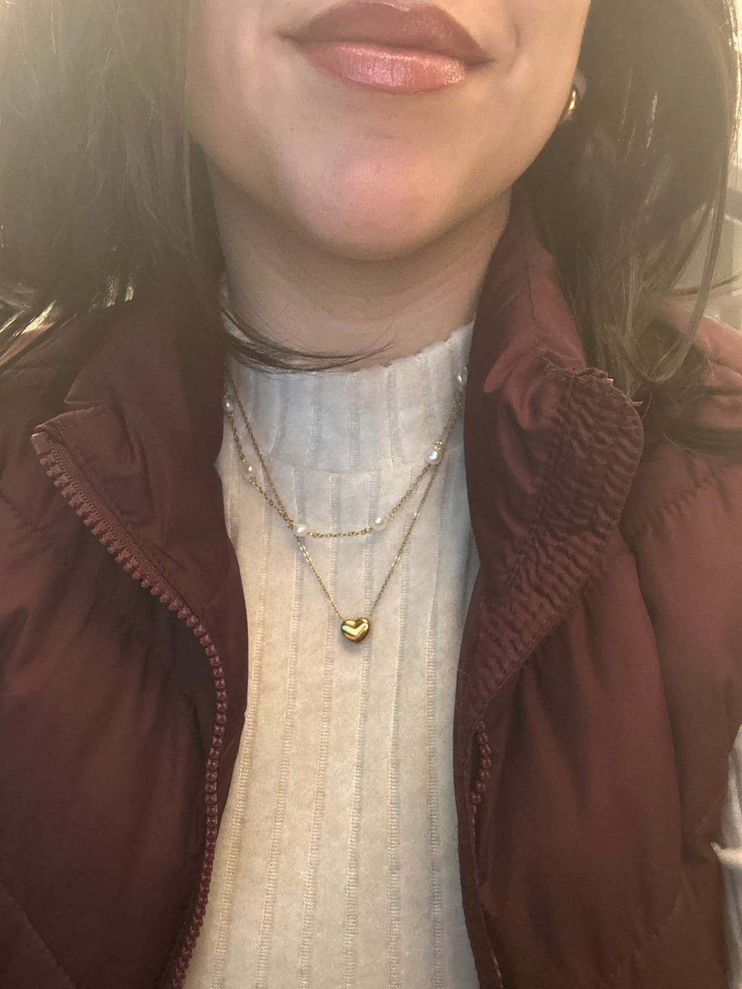 Customer photo review of Riley® Dainty Heart Necklace