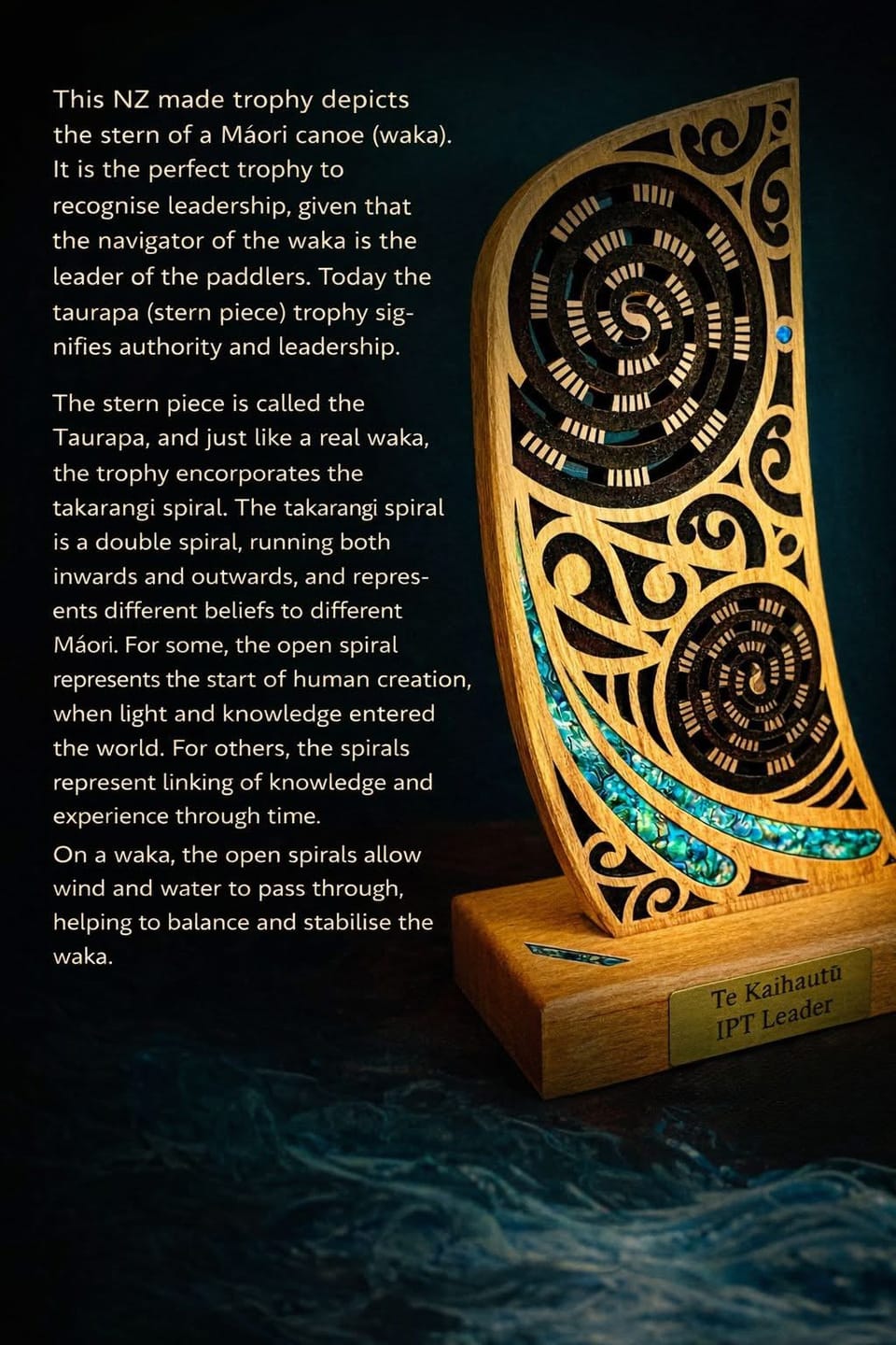 Customer photo review of Maori Waka Canoe Stern Leadership Trophy