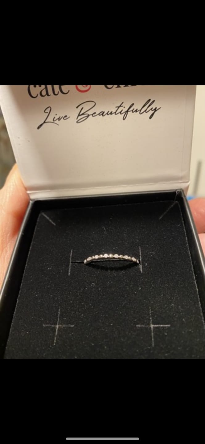 Customer photo review of Illiana 18k White Gold Plated Ring with Round Cut Swarovski Crystals