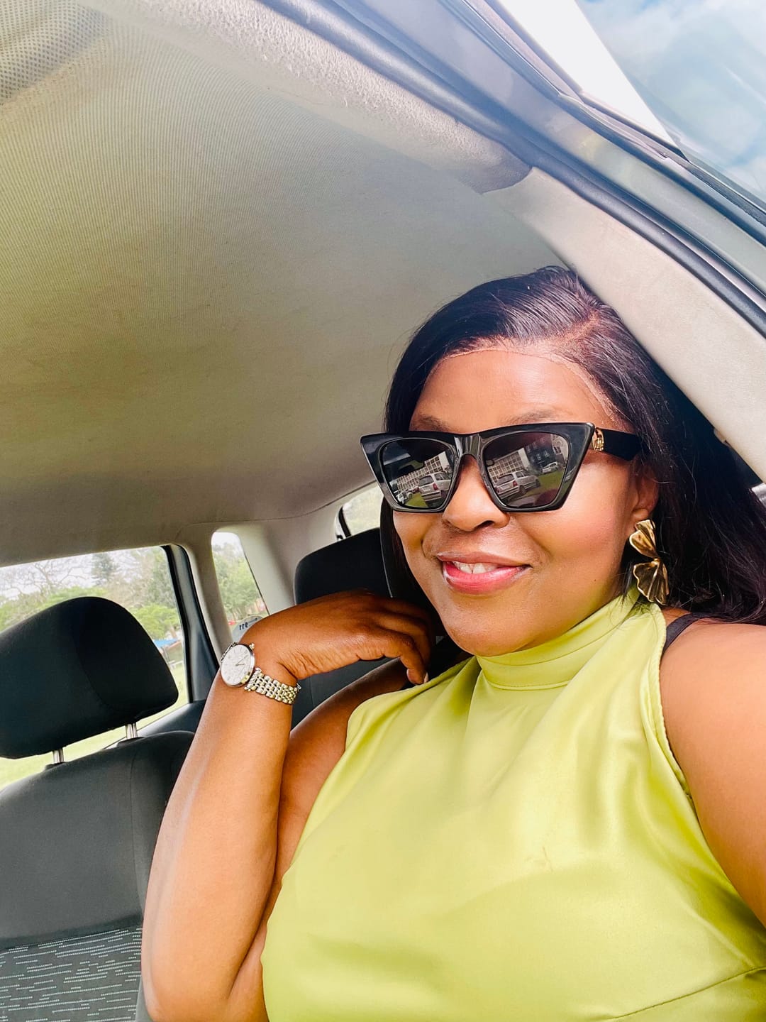 Customer photo review of Black Diva Logo Sunglasses