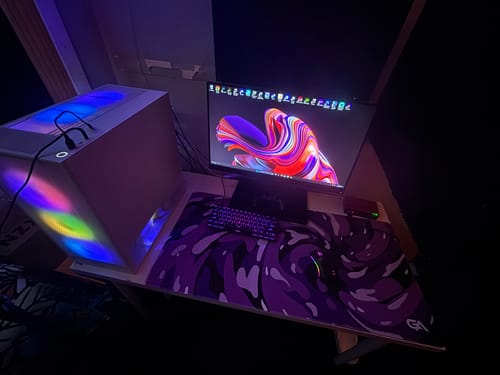 Customer photo review of Obsidian Swirl Mousepad