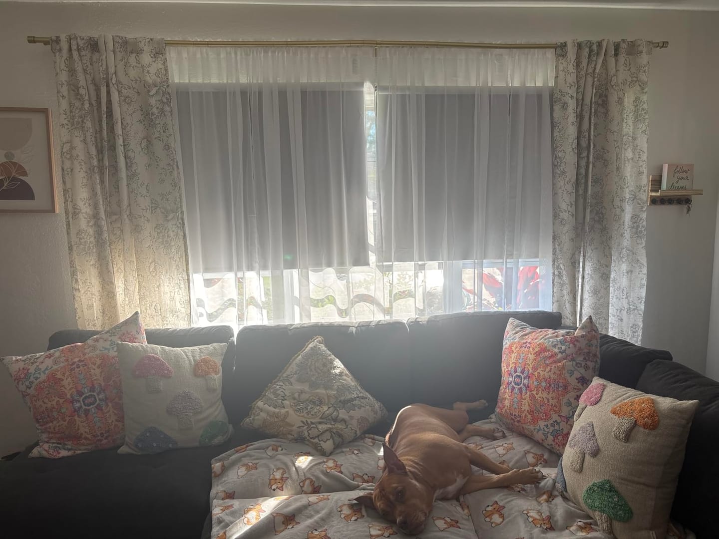 Customer photo review of Floral Lined Linen Blend Curtains