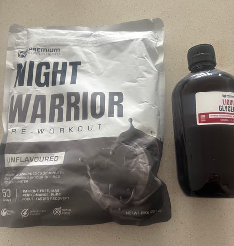 Customer photo review of Night warrior Caffeine-free Pre-workout