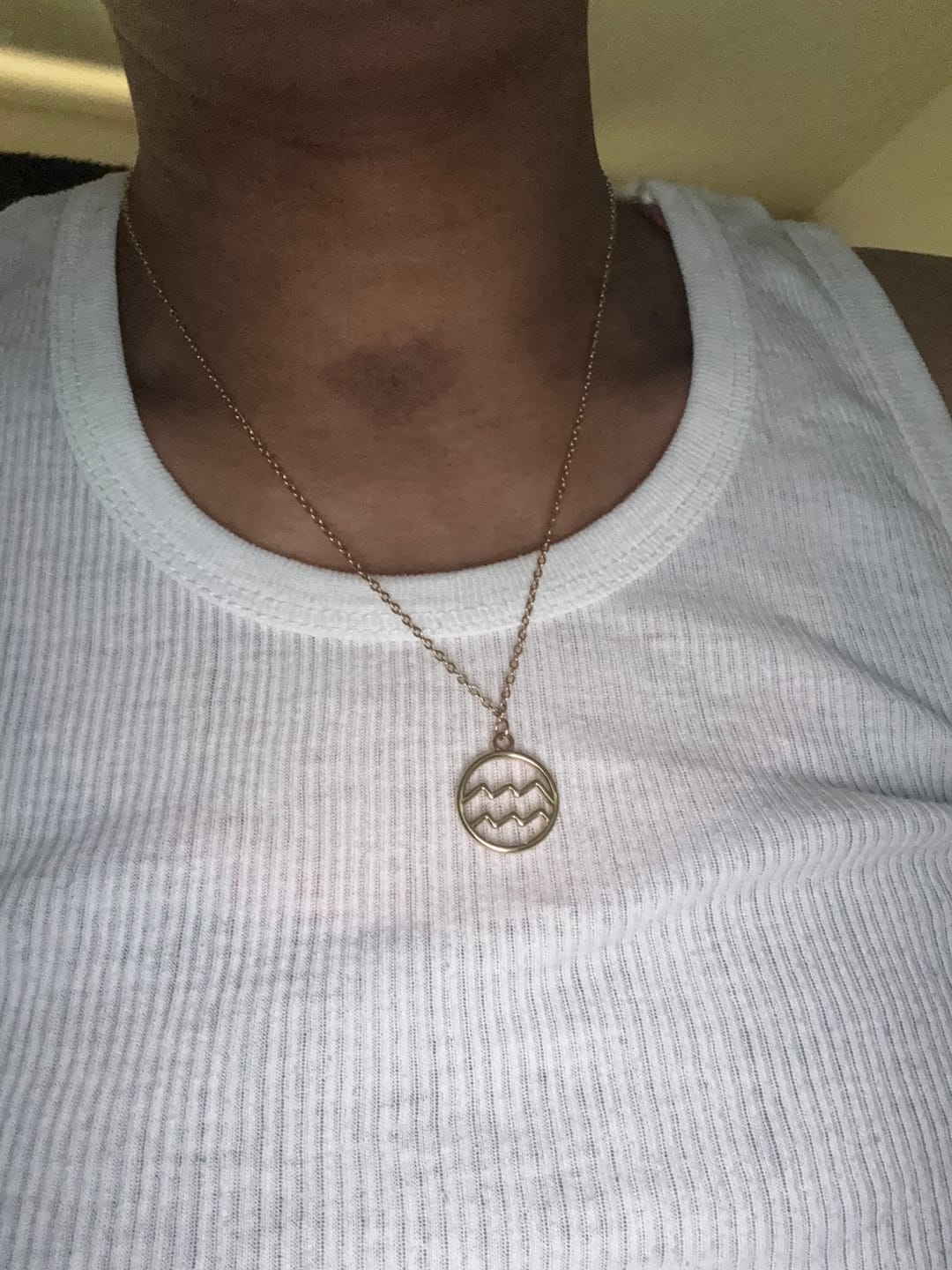 Customer photo review of Zodiac Sign Pendant Necklace