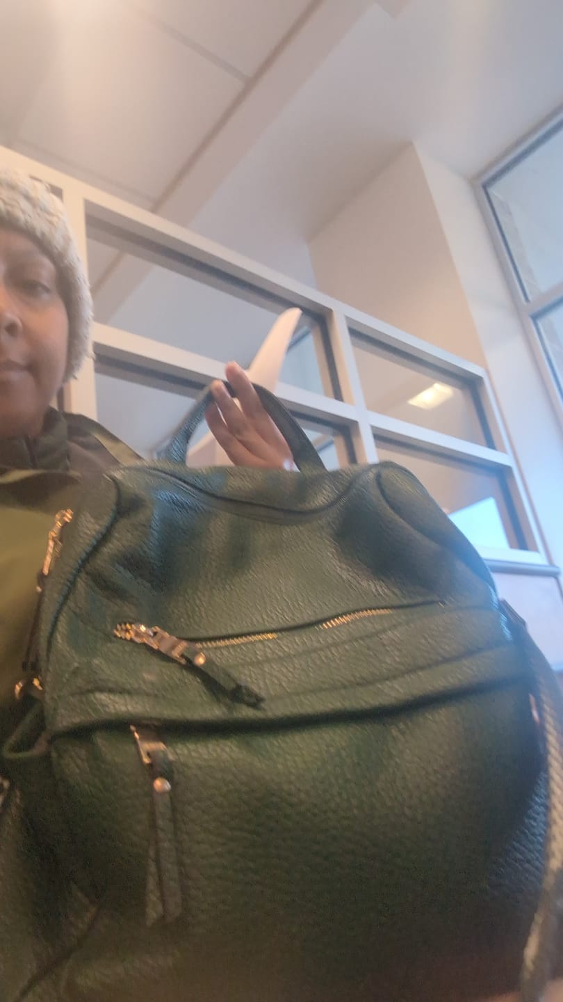 Customer photo review of Amelia Vegan Backpack