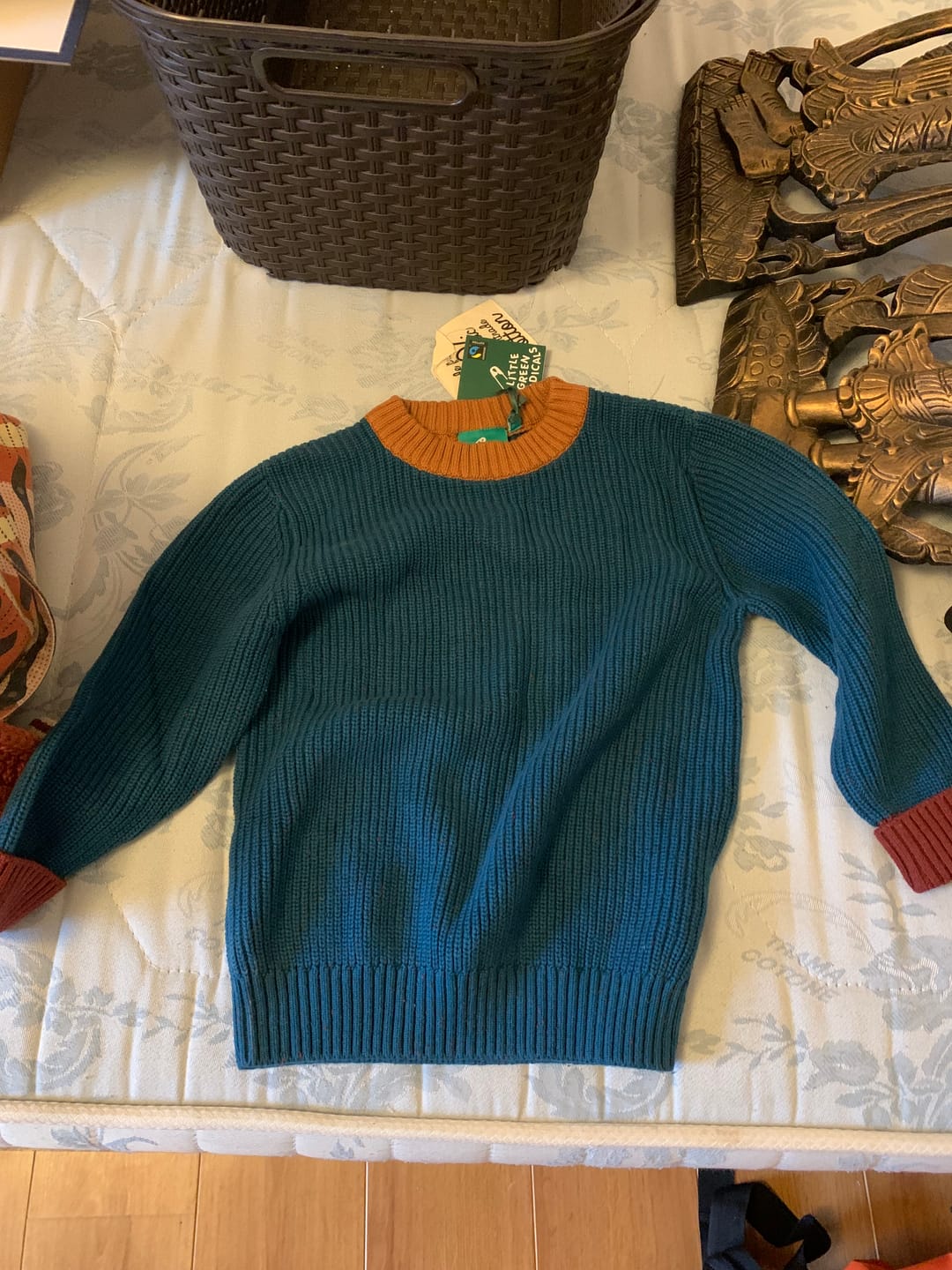 Customer photo review of From One To Another Teal Snuggly Knitted Jumper