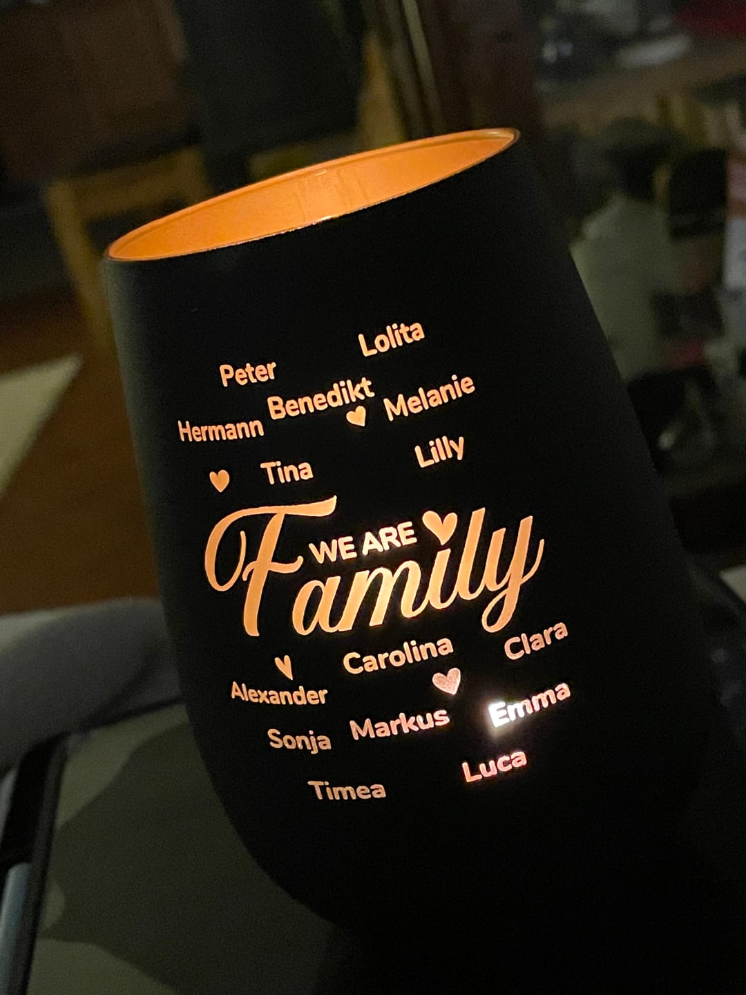 Customer photo review of We are Family - Familien-Windlicht
