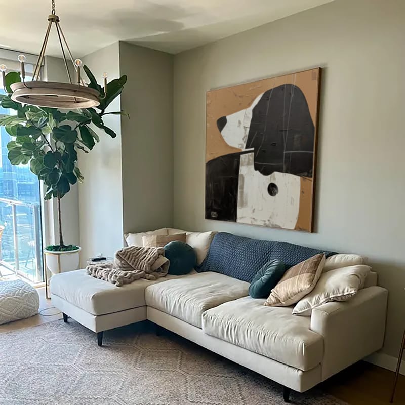 Customer photo review of Abstract Animal Dog Wall Art #AC059