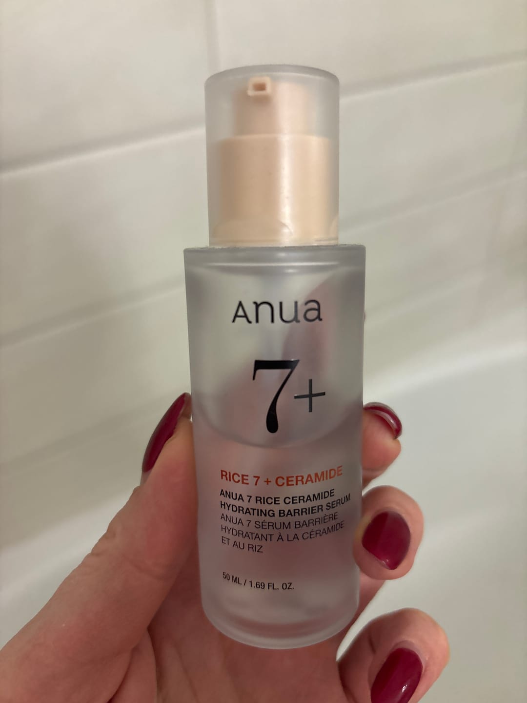 Customer photo review of Serums mirdzuma piešķiršanai ar rīsiem Anua Rice 7 Ceramide Hydrating Barrier Serum