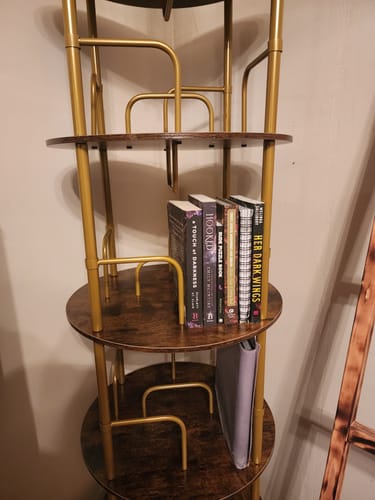 Customer photo review of Flycity 3-5 Tier Rotating Bookshelf With 360° Spinning Display