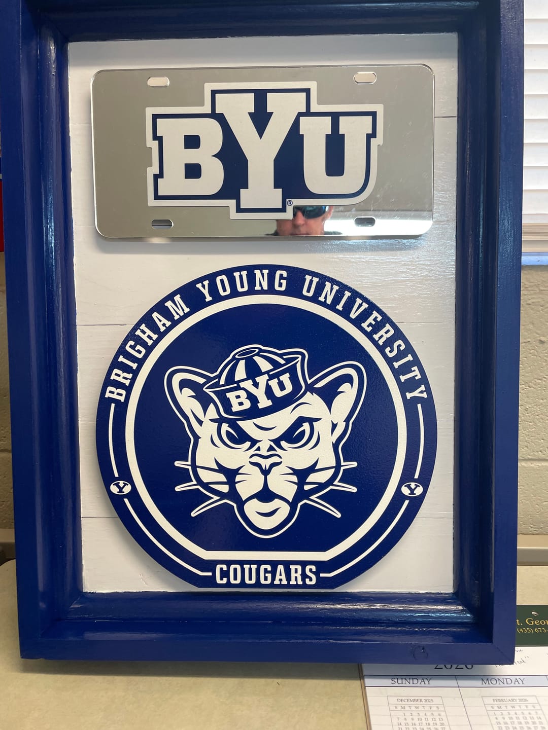 Customer photo review of VARSITY Collection- SINGLE Layer BYU Cougars Metal Wall Art