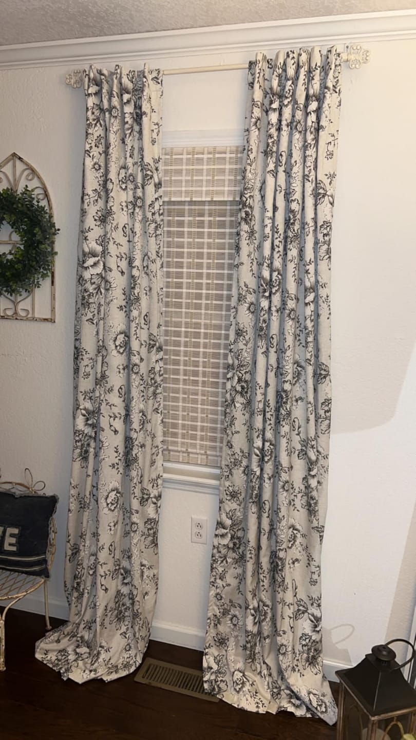 Customer photo review of Floral Lined Linen Blend Curtains