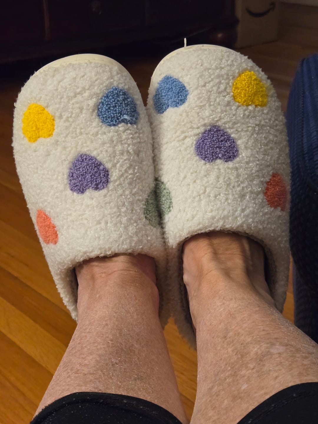Customer photo review of Zia Colorful Heart Slippers