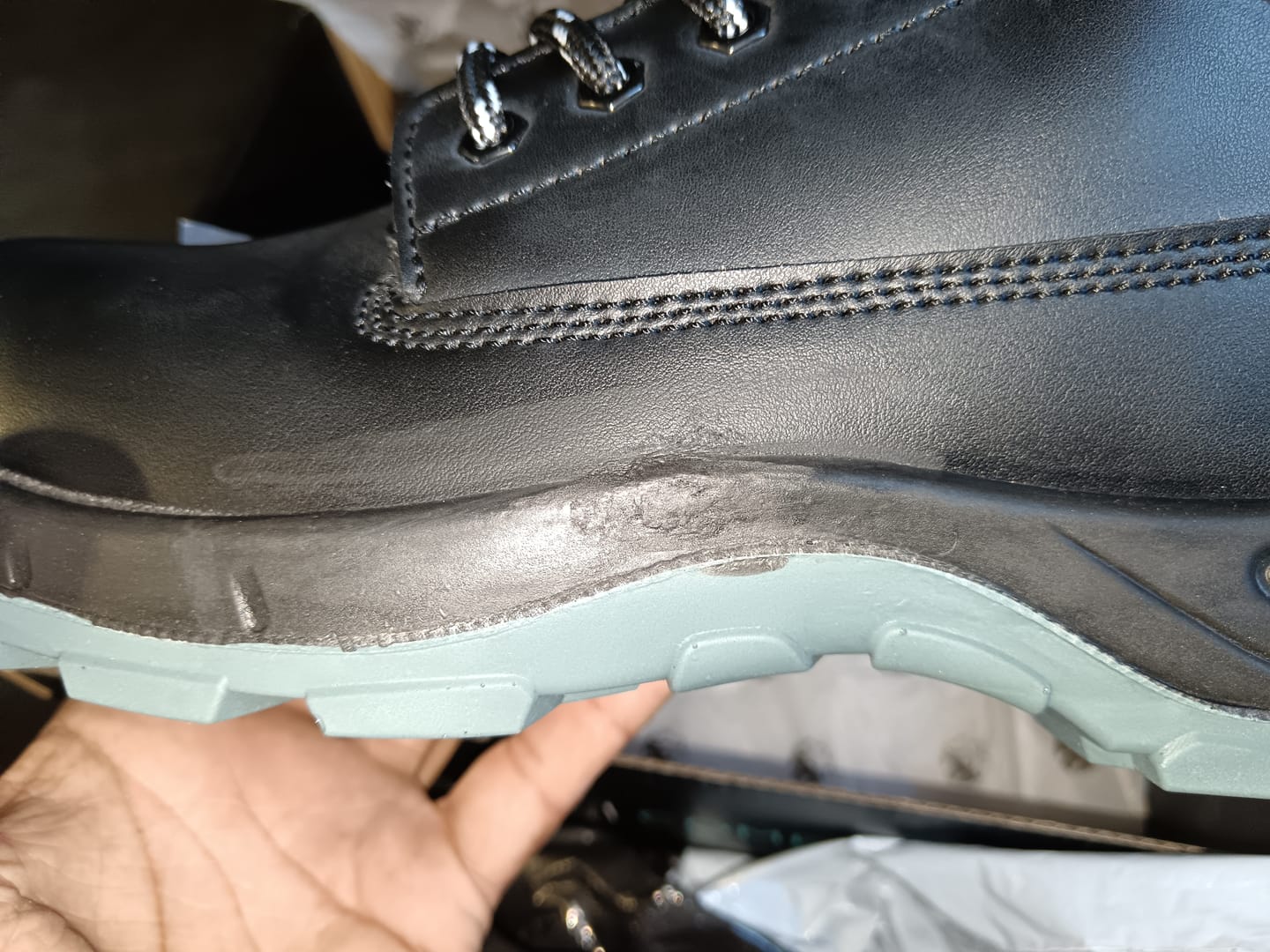 Customer photo review of Grittgear Quartz S1P Leather Safety Boot - Black