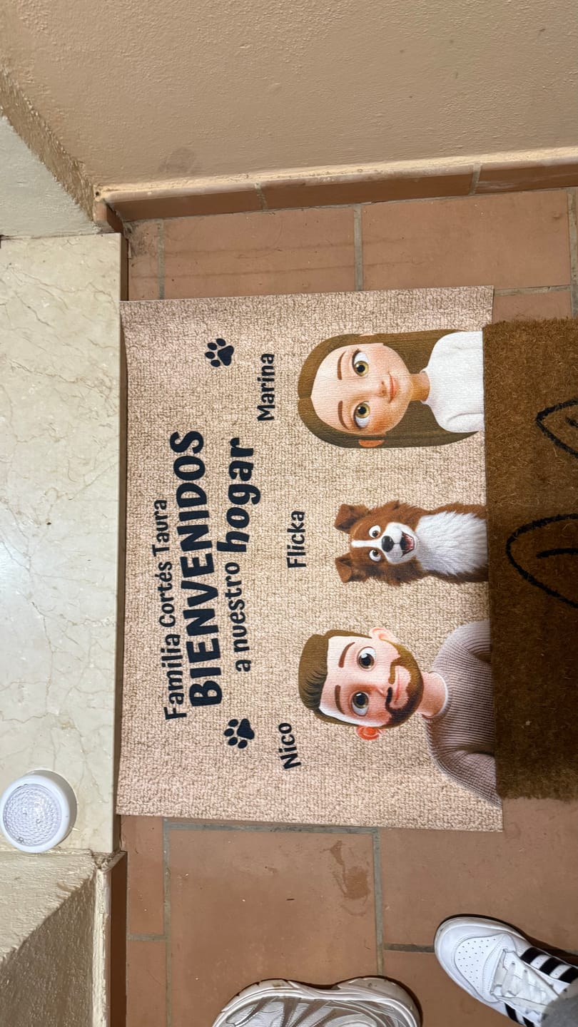 Customer photo review of Nuestro hogar - Felpudo personalizado