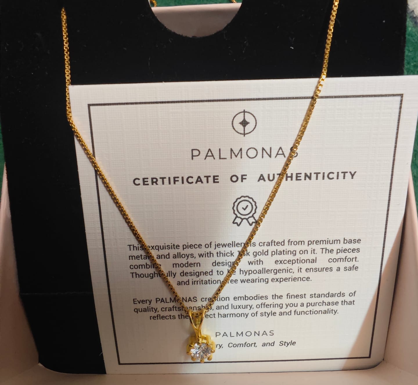 Customer photo review of Royal Solitaire Necklace
