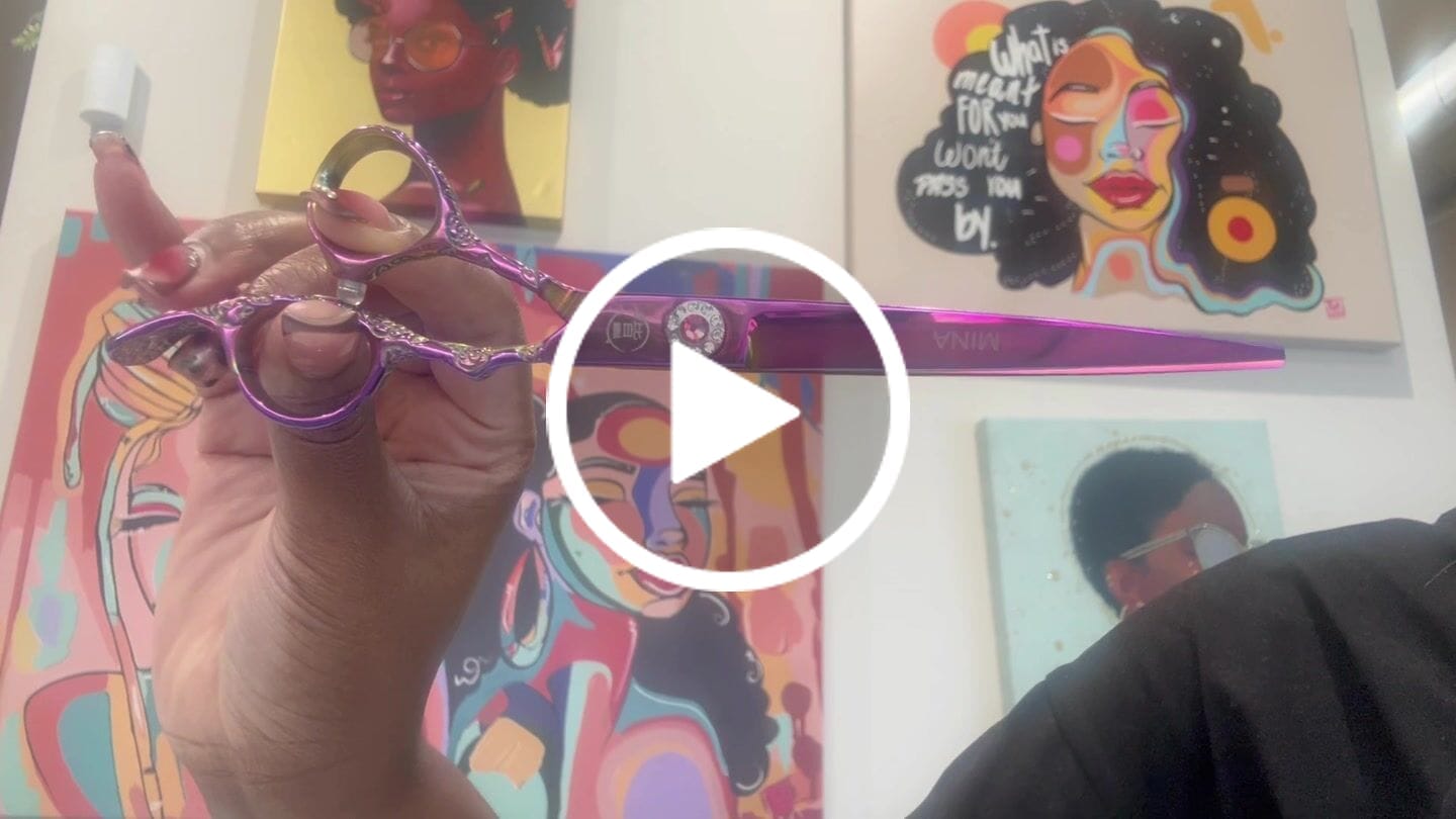 Customer video review of Mina Rainbow II Hair Cutting Shears