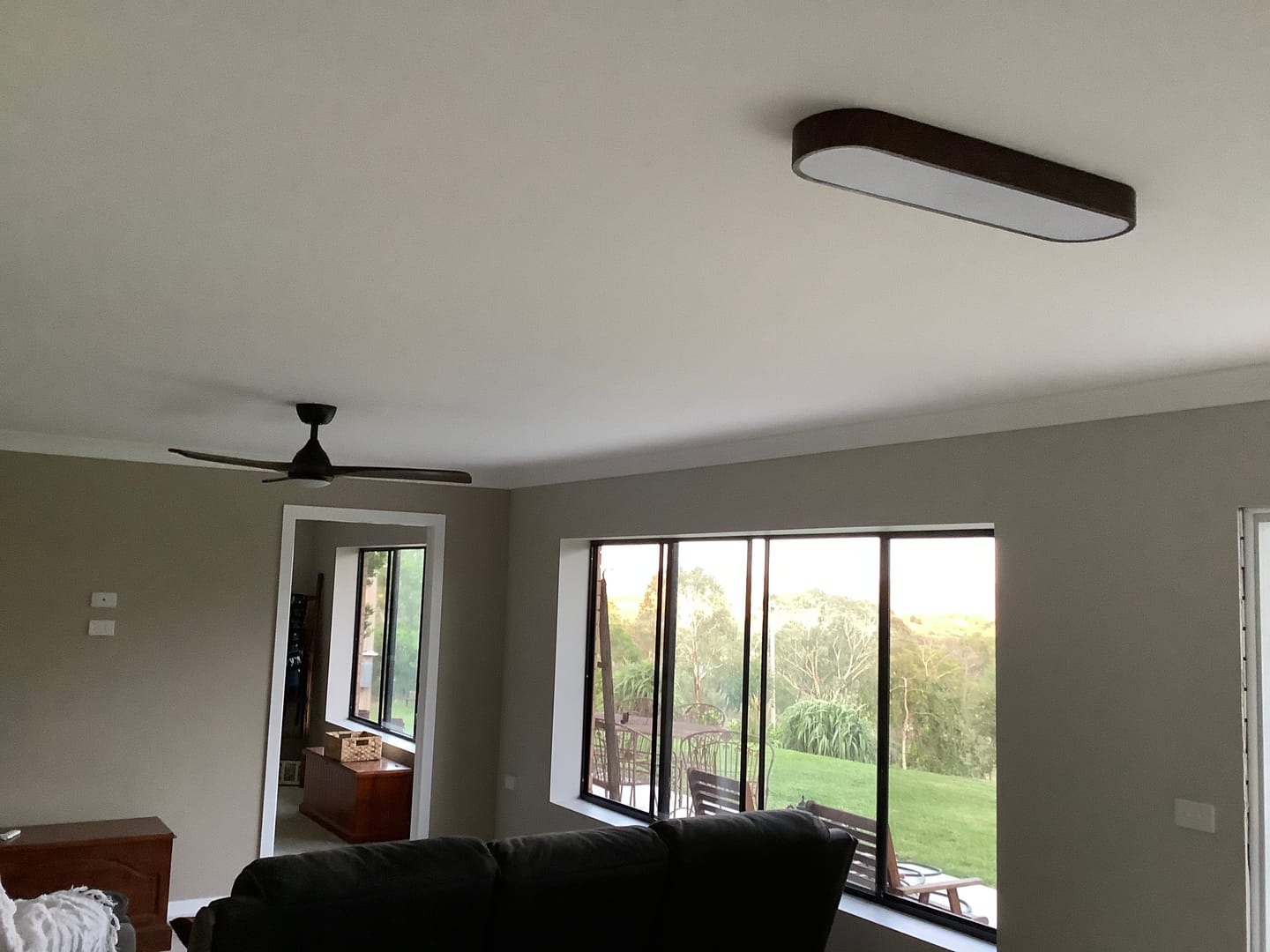 Customer photo review of Nordic 1-Light Oval Shape Led Ceiling Flush Mount With Wood Accent