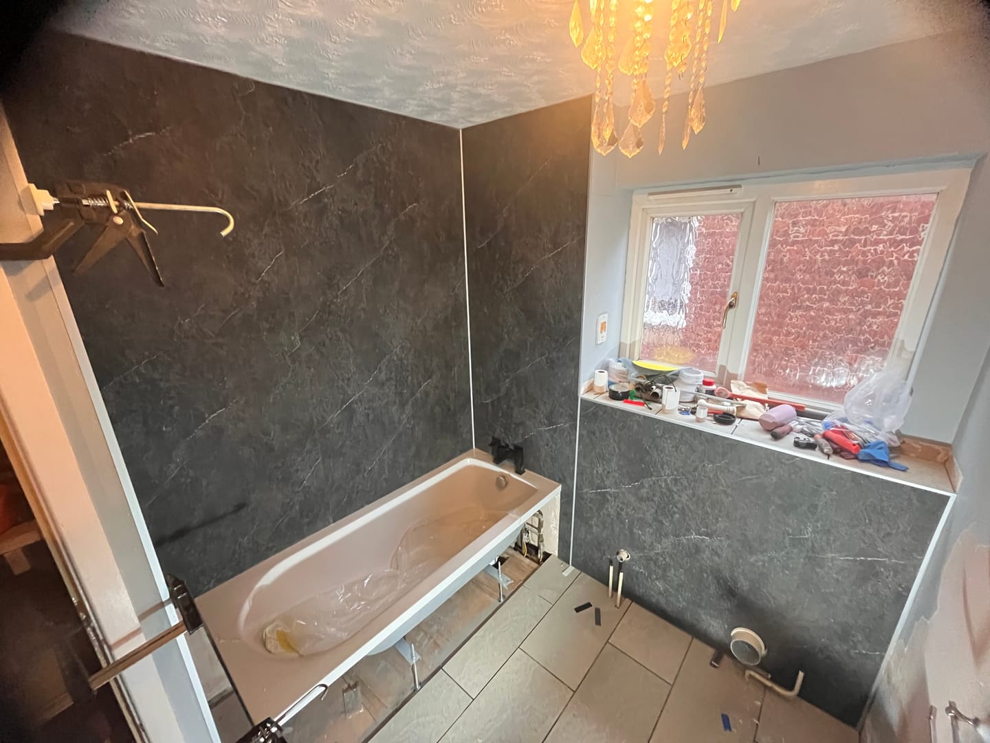 Customer photo review of 10mm Pietra Marble Ultra Matt Shower Panel 1M x 2.4M