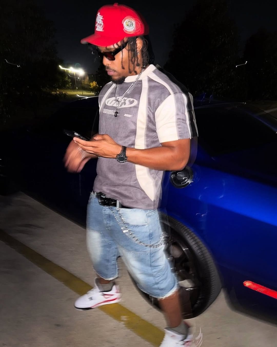Customer photo review of Jersey Deconstructed Contrast Color Stitching Print T-shirt - 2407