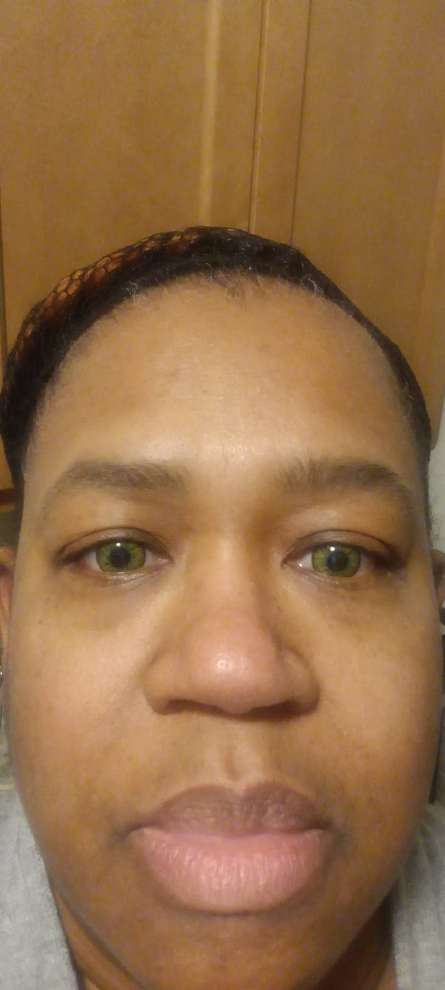 Customer photo review of Amazonia Icy Volcano Gray Prescription Colored Contact Lenses