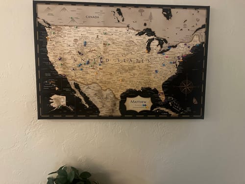 Customer photo review of Pinnable USA Journey Map • Rustic Gold