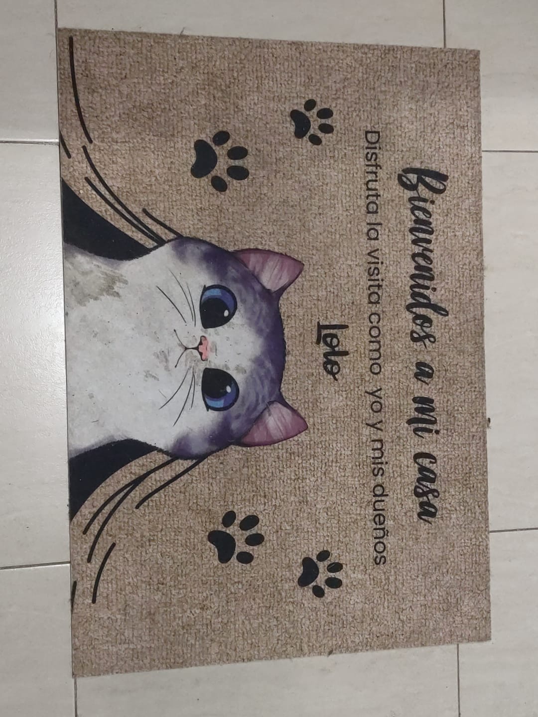 Customer photo review of En mi casa - Felpudo personalizado