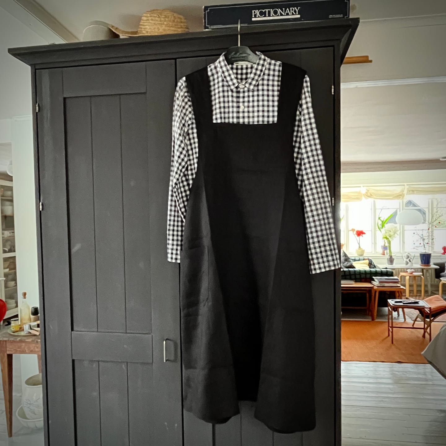 Customer photo review of Linen Pinafore Dress