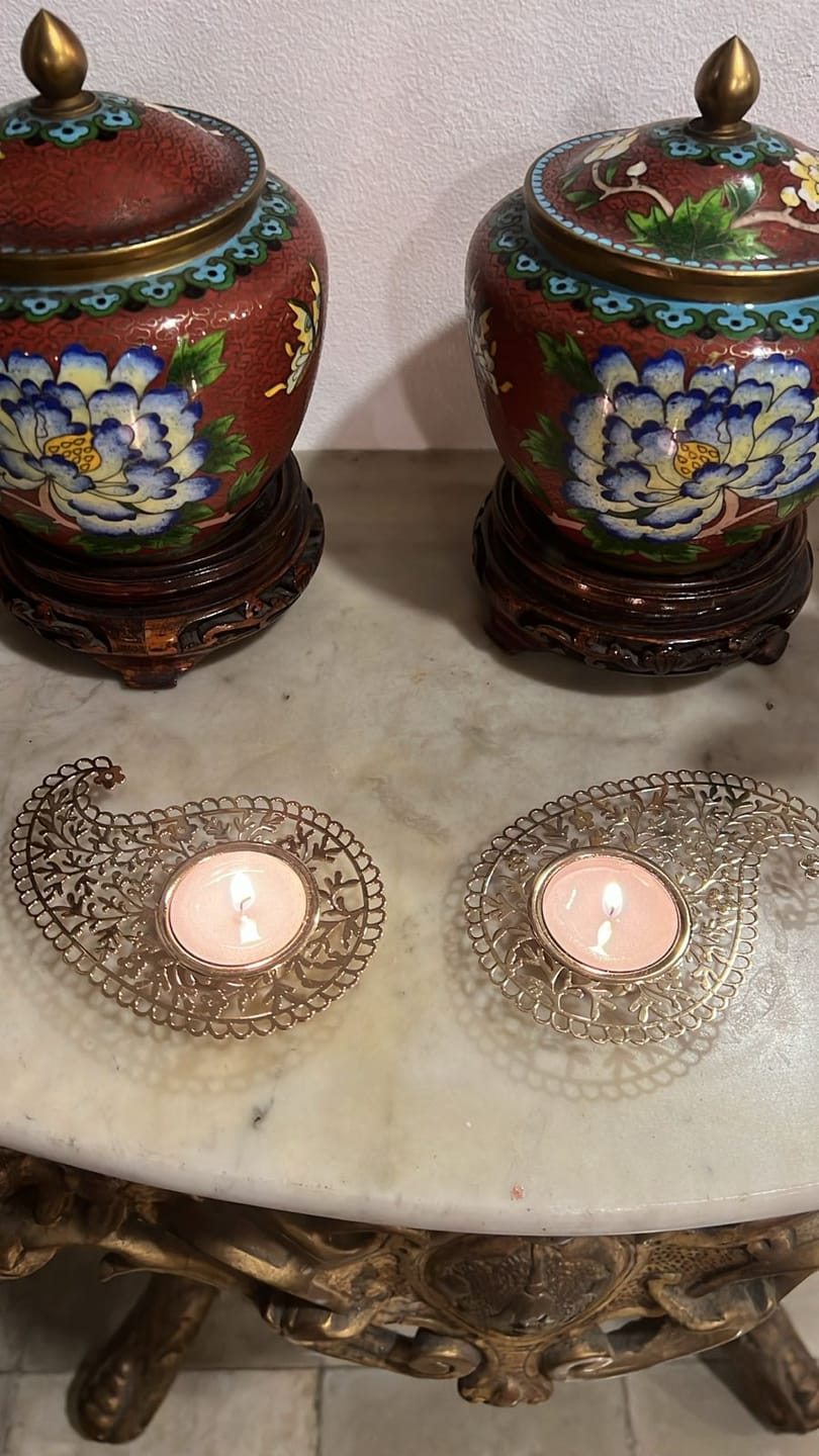 Customer photo review of Paisley Aura Tealight Holder - Set of Two