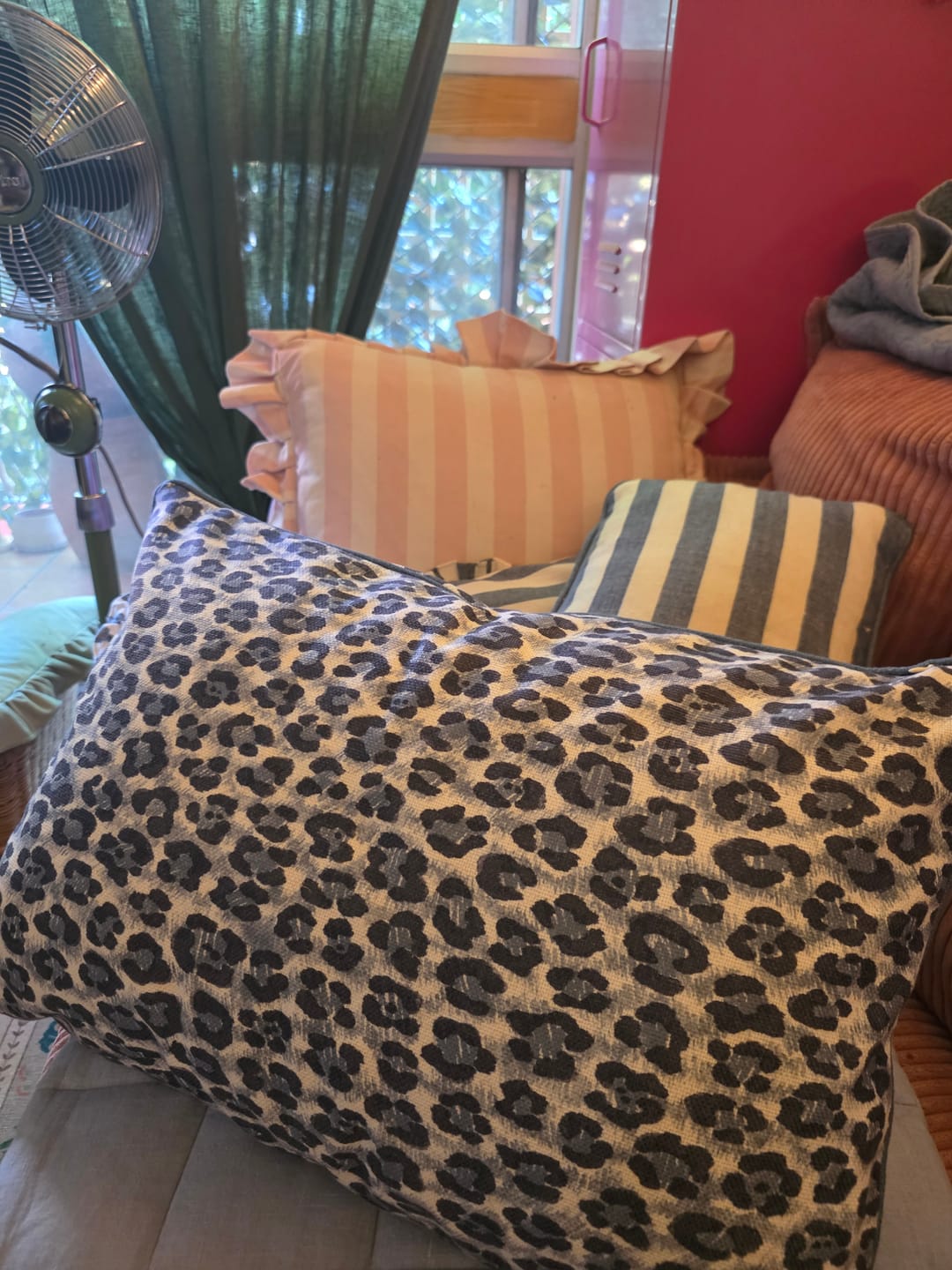 Customer photo review of Outdoor Blue Leopard Cushion 40x60