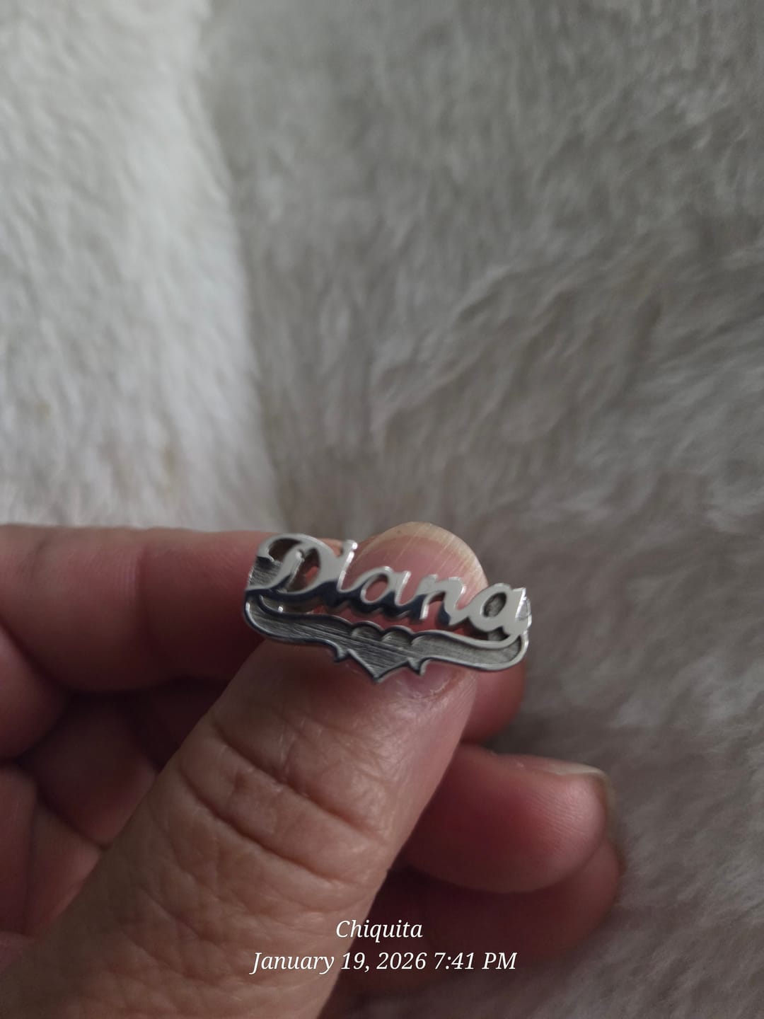 Customer photo review of 3D Name Ring