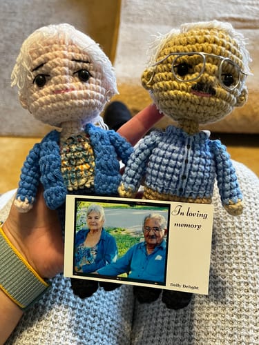 Customer photo review of Dolly® Personalized Couple Crochet Dolls